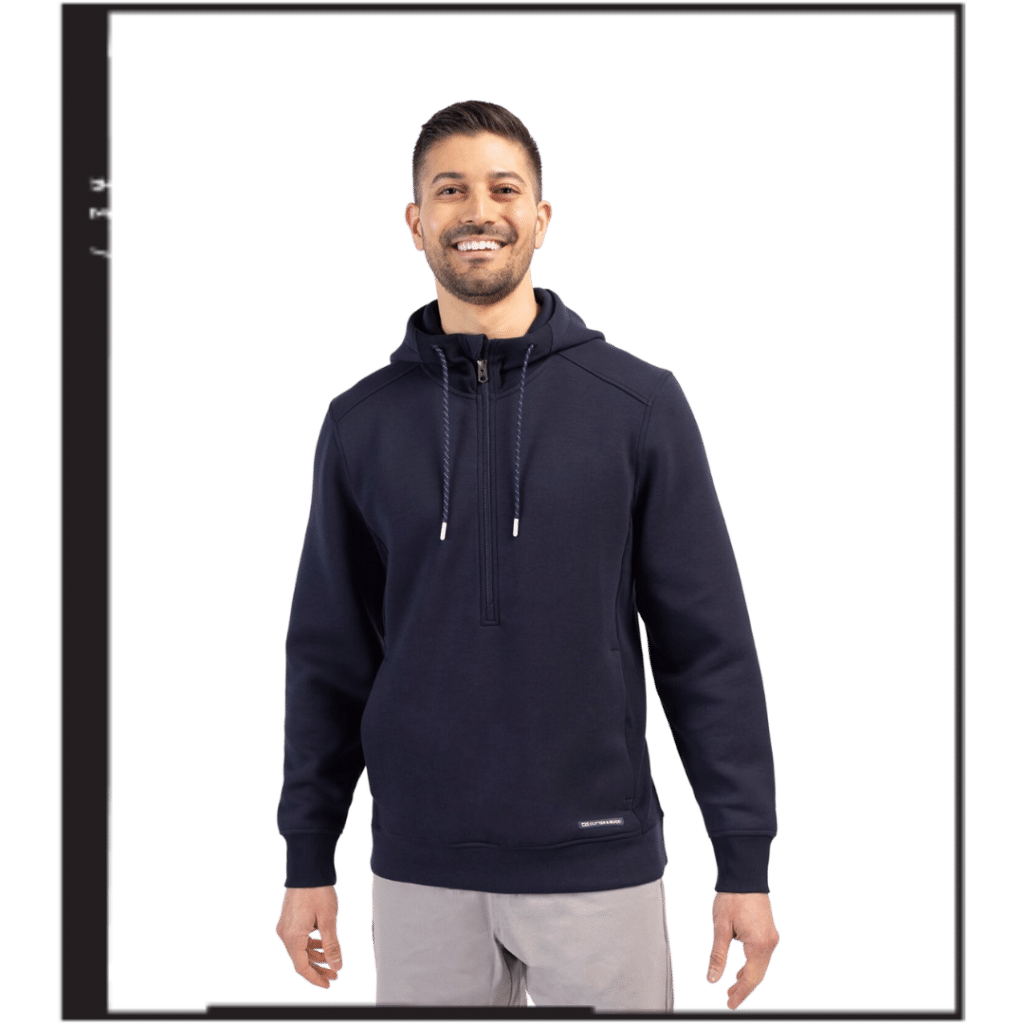 Cutter & Buck Roam Eco Half Zip Recycled Mens Pullover Hoodie